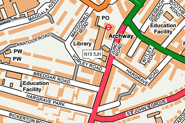 N19 5JH map - OS OpenMap – Local (Ordnance Survey) N19 5JH map - OS OpenMap – Local (Ordnance Survey)