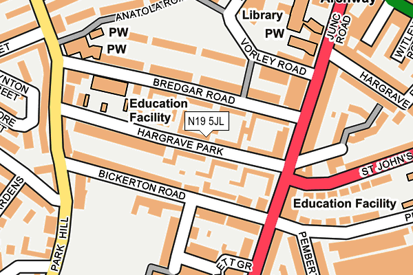 N19 5JL map - OS OpenMap – Local (Ordnance Survey) N19 5JL map - OS OpenMap – Local (Ordnance Survey)