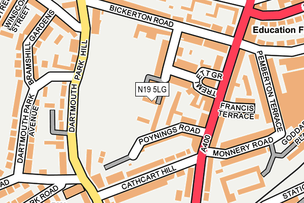N19 5LG map - OS OpenMap – Local (Ordnance Survey) N19 5LG map - OS OpenMap – Local (Ordnance Survey)