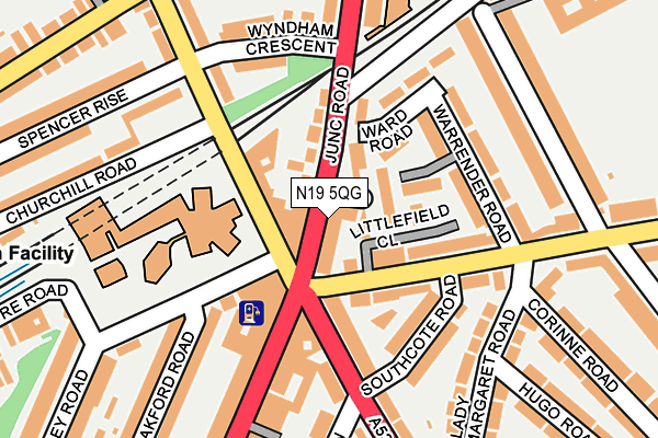 N19 5QG map - OS OpenMap – Local (Ordnance Survey) N19 5QG map - OS OpenMap – Local (Ordnance Survey)