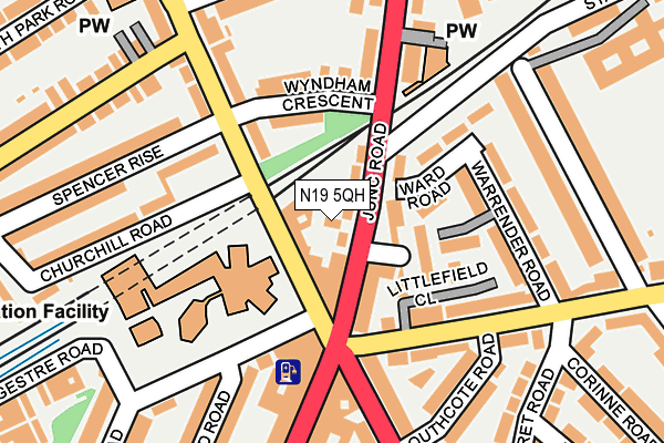 N19 5QH map - OS OpenMap – Local (Ordnance Survey) N19 5QH map - OS OpenMap – Local (Ordnance Survey)