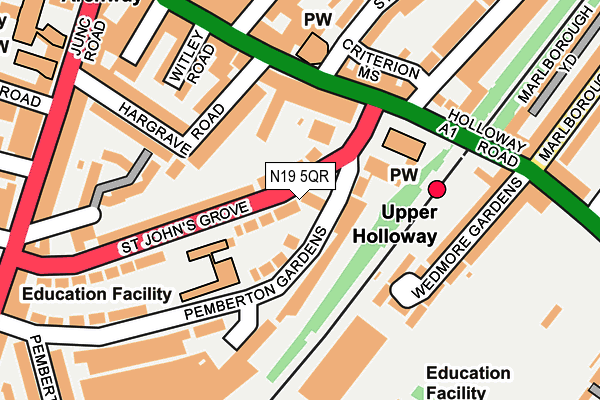 N19 5QR map - OS OpenMap – Local (Ordnance Survey)