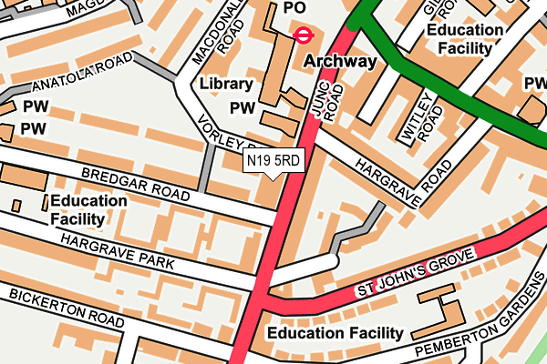 N19 5RD map - OS OpenMap – Local (Ordnance Survey) N19 5RD map - OS OpenMap – Local (Ordnance Survey)