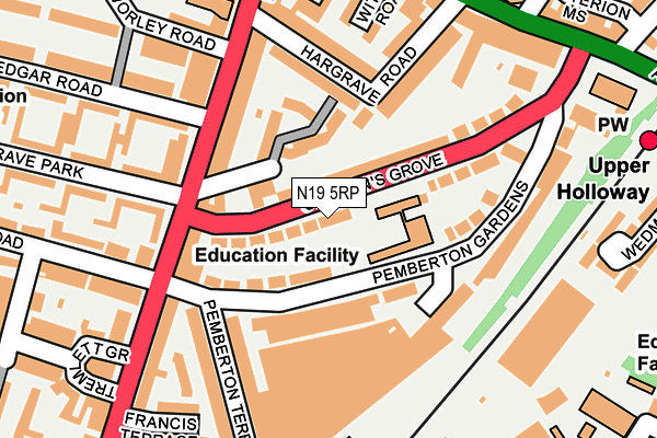 N19 5RP map - OS OpenMap – Local (Ordnance Survey) N19 5RP map - OS OpenMap – Local (Ordnance Survey)