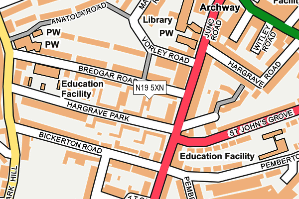 N19 5XN map - OS OpenMap – Local (Ordnance Survey) N19 5XN map - OS OpenMap – Local (Ordnance Survey)