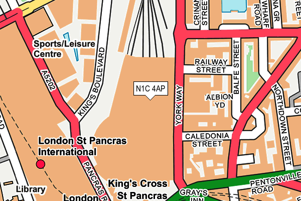 N1C 4AP map - OS OpenMap – Local (Ordnance Survey) N1C 4AP map - OS OpenMap – Local (Ordnance Survey)