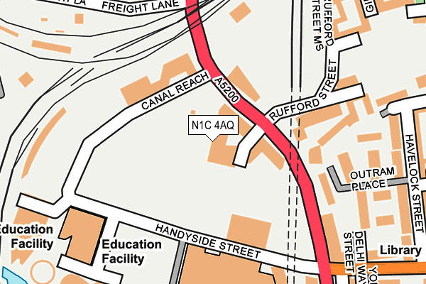 N1C 4AQ map - OS OpenMap – Local (Ordnance Survey) N1C 4AQ map - OS OpenMap – Local (Ordnance Survey)