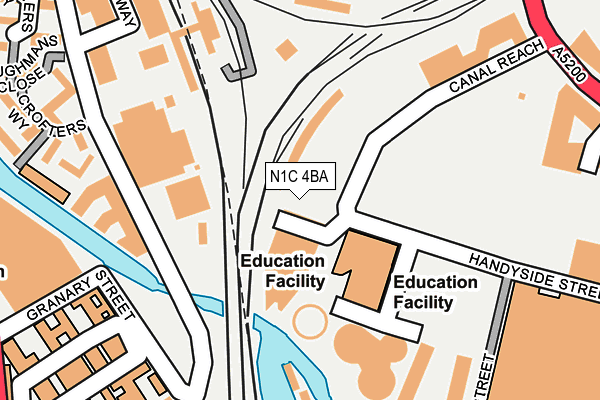 N1C 4BA map - OS OpenMap – Local (Ordnance Survey) N1C 4BA map - OS OpenMap – Local (Ordnance Survey)
