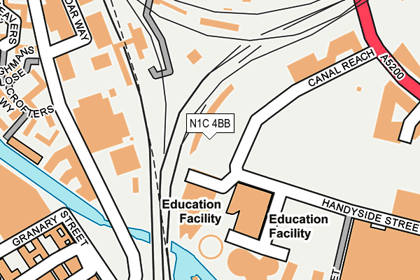 N1C 4BB map - OS OpenMap – Local (Ordnance Survey) N1C 4BB map - OS OpenMap – Local (Ordnance Survey)
