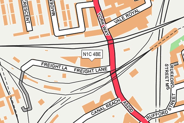N1C 4BE map - OS OpenMap – Local (Ordnance Survey) N1C 4BE map - OS OpenMap – Local (Ordnance Survey)