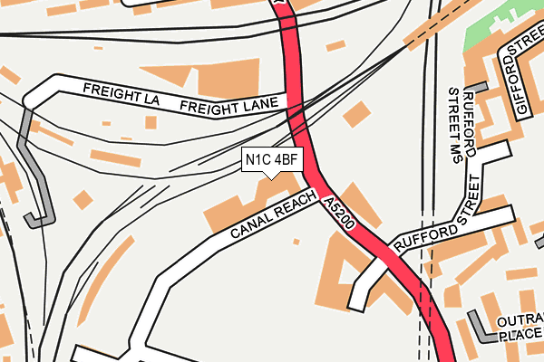 N1C 4BF map - OS OpenMap – Local (Ordnance Survey) N1C 4BF map - OS OpenMap – Local (Ordnance Survey)