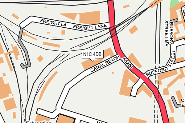 N1C 4DB map - OS OpenMap – Local (Ordnance Survey) N1C 4DB map - OS OpenMap – Local (Ordnance Survey)