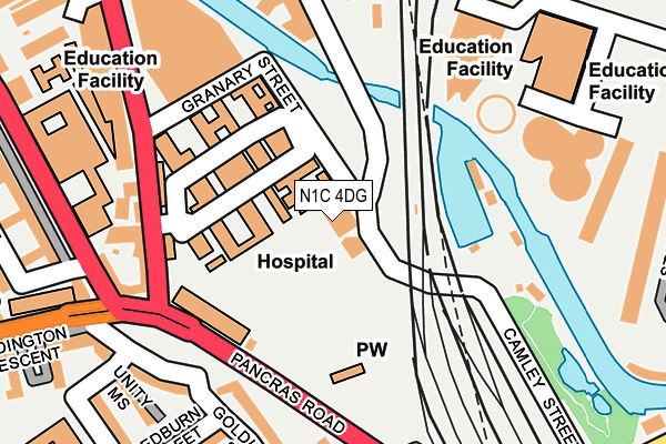N1C 4DG map - OS OpenMap – Local (Ordnance Survey) N1C 4DG map - OS OpenMap – Local (Ordnance Survey)