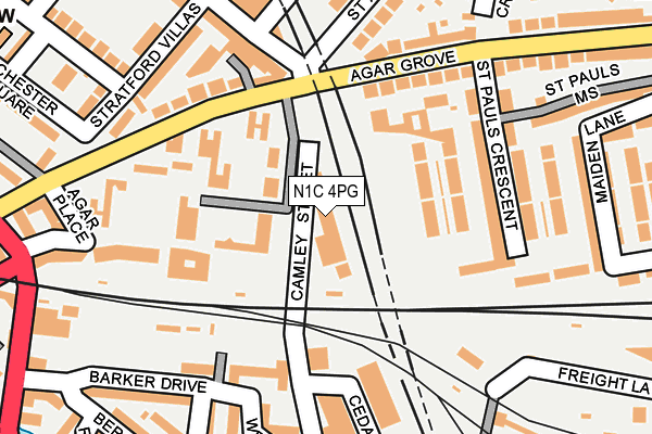 N1C 4PG map - OS OpenMap – Local (Ordnance Survey)