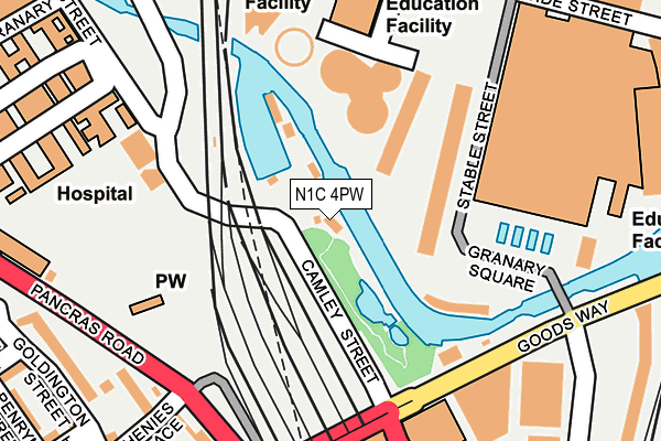 N1C 4PW map - OS OpenMap – Local (Ordnance Survey) N1C 4PW map - OS OpenMap – Local (Ordnance Survey)