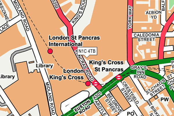 N1C 4TB map - OS OpenMap – Local (Ordnance Survey)