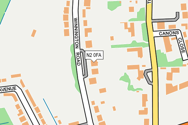 N2 0FA map - OS OpenMap – Local (Ordnance Survey) N2 0FA map - OS OpenMap – Local (Ordnance Survey)