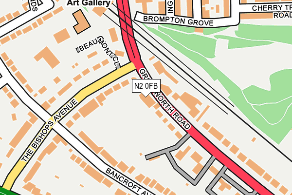 N2 0FB map - OS OpenMap – Local (Ordnance Survey) N2 0FB map - OS OpenMap – Local (Ordnance Survey)