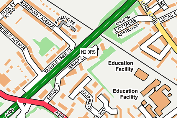 N2 0RS map - OS OpenMap – Local (Ordnance Survey) N2 0RS map - OS OpenMap – Local (Ordnance Survey)