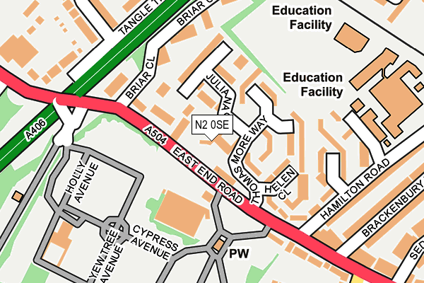 N2 0SE map - OS OpenMap – Local (Ordnance Survey) N2 0SE map - OS OpenMap – Local (Ordnance Survey)
