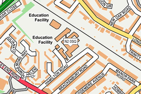 N2 0SQ map - OS OpenMap – Local (Ordnance Survey) N2 0SQ map - OS OpenMap – Local (Ordnance Survey)