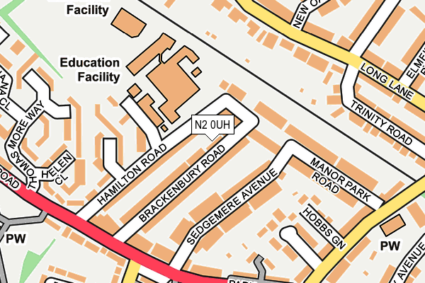 N2 0UH map - OS OpenMap – Local (Ordnance Survey) N2 0UH map - OS OpenMap – Local (Ordnance Survey)