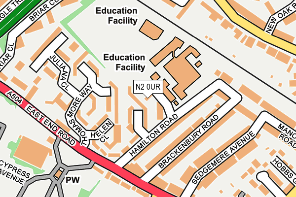 N2 0UR map - OS OpenMap – Local (Ordnance Survey) N2 0UR map - OS OpenMap – Local (Ordnance Survey)