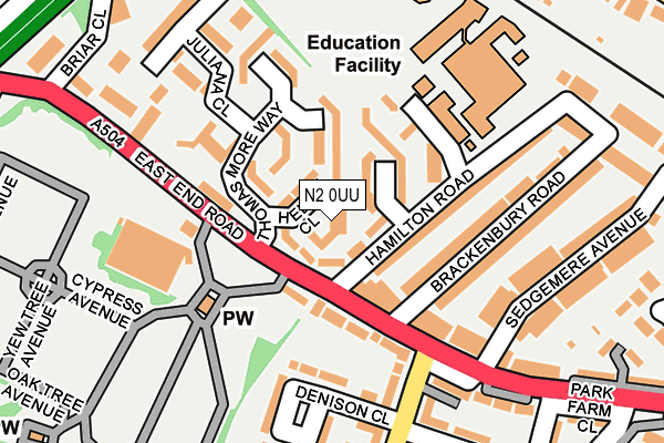 N2 0UU map - OS OpenMap – Local (Ordnance Survey) N2 0UU map - OS OpenMap – Local (Ordnance Survey)