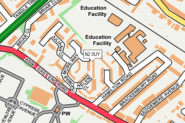 N2 0UY map - OS OpenMap – Local (Ordnance Survey) N2 0UY map - OS OpenMap – Local (Ordnance Survey)