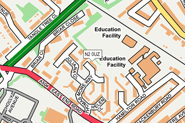 N2 0UZ map - OS OpenMap – Local (Ordnance Survey) N2 0UZ map - OS OpenMap – Local (Ordnance Survey)