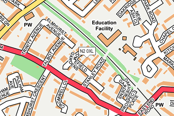 N2 0XL map - OS OpenMap – Local (Ordnance Survey) N2 0XL map - OS OpenMap – Local (Ordnance Survey)