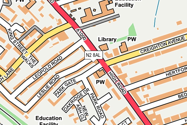 N2 8AL map - OS OpenMap – Local (Ordnance Survey) N2 8AL map - OS OpenMap – Local (Ordnance Survey)