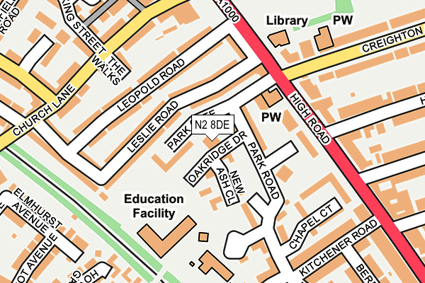 N2 8DE map - OS OpenMap – Local (Ordnance Survey) N2 8DE map - OS OpenMap – Local (Ordnance Survey)