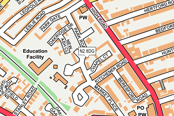 N2 8DG map - OS OpenMap – Local (Ordnance Survey) N2 8DG map - OS OpenMap – Local (Ordnance Survey)