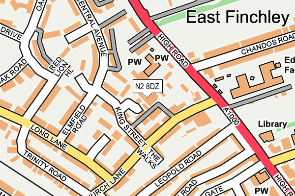 N2 8DZ map - OS OpenMap – Local (Ordnance Survey) N2 8DZ map - OS OpenMap – Local (Ordnance Survey)