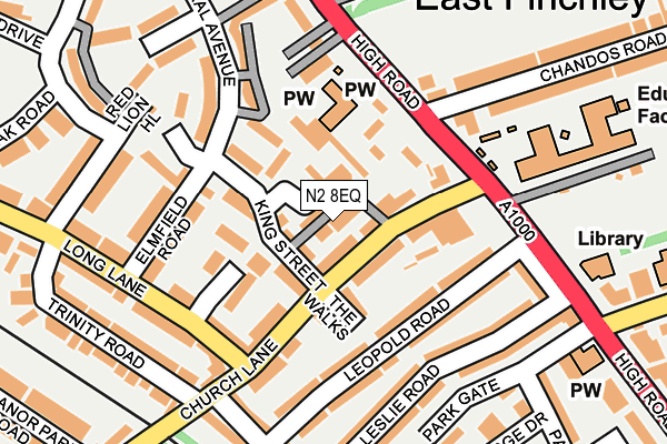 N2 8EQ map - OS OpenMap – Local (Ordnance Survey) N2 8EQ map - OS OpenMap – Local (Ordnance Survey)