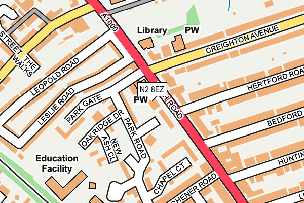 N2 8EZ map - OS OpenMap – Local (Ordnance Survey) N2 8EZ map - OS OpenMap – Local (Ordnance Survey)