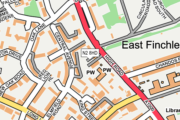 N2 8HD map - OS OpenMap – Local (Ordnance Survey)