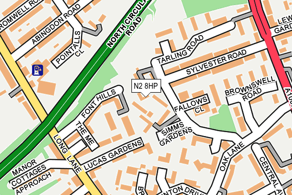 N2 8HP map - OS OpenMap – Local (Ordnance Survey) N2 8HP map - OS OpenMap – Local (Ordnance Survey)