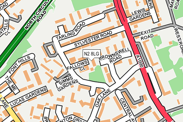 N2 8LG map - OS OpenMap – Local (Ordnance Survey) N2 8LG map - OS OpenMap – Local (Ordnance Survey)