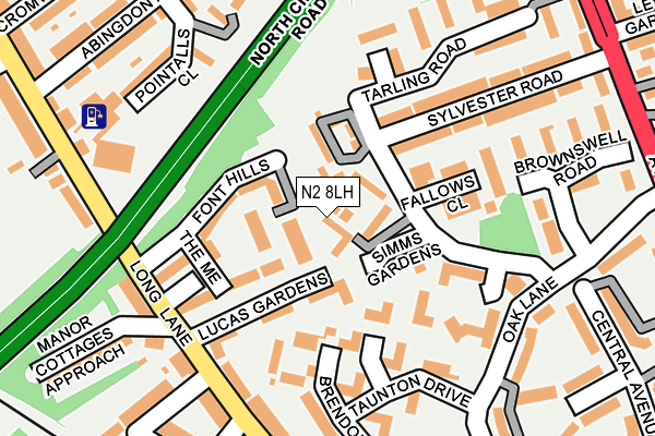 N2 8LH map - OS OpenMap – Local (Ordnance Survey) N2 8LH map - OS OpenMap – Local (Ordnance Survey)