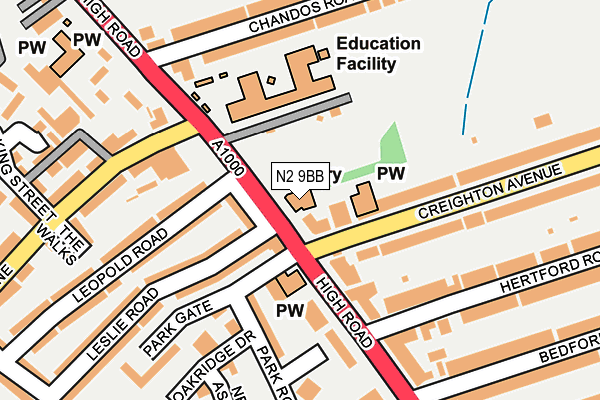 N2 9BB map - OS OpenMap – Local (Ordnance Survey) N2 9BB map - OS OpenMap – Local (Ordnance Survey)