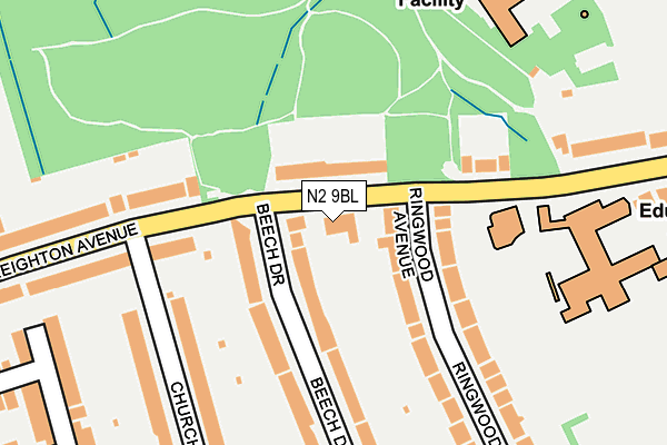N2 9BL map - OS OpenMap – Local (Ordnance Survey) N2 9BL map - OS OpenMap – Local (Ordnance Survey)