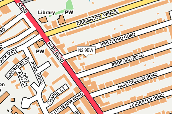 N2 9BW map - OS OpenMap – Local (Ordnance Survey) N2 9BW map - OS OpenMap – Local (Ordnance Survey)