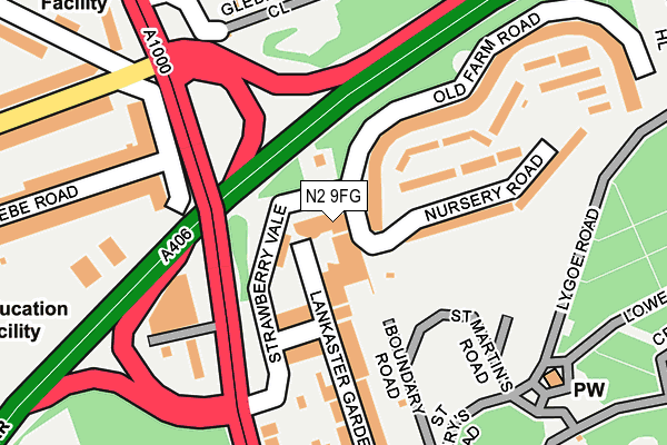 N2 9FG map - OS OpenMap – Local (Ordnance Survey) N2 9FG map - OS OpenMap – Local (Ordnance Survey)
