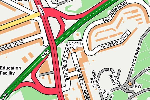 N2 9FH map - OS OpenMap – Local (Ordnance Survey) N2 9FH map - OS OpenMap – Local (Ordnance Survey)