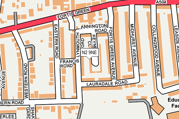 N2 9NE map - OS OpenMap – Local (Ordnance Survey) N2 9NE map - OS OpenMap – Local (Ordnance Survey)