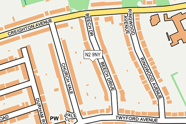 N2 9NY map - OS OpenMap – Local (Ordnance Survey) N2 9NY map - OS OpenMap – Local (Ordnance Survey)