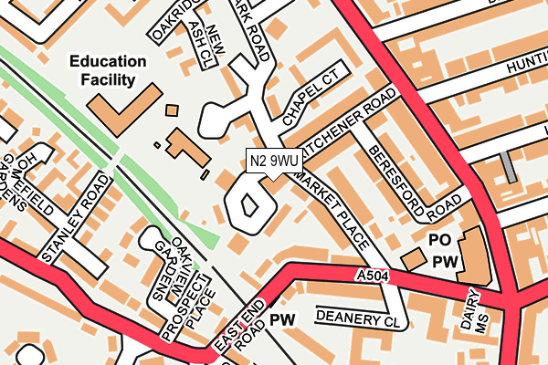 N2 9WU map - OS OpenMap – Local (Ordnance Survey) N2 9WU map - OS OpenMap – Local (Ordnance Survey)