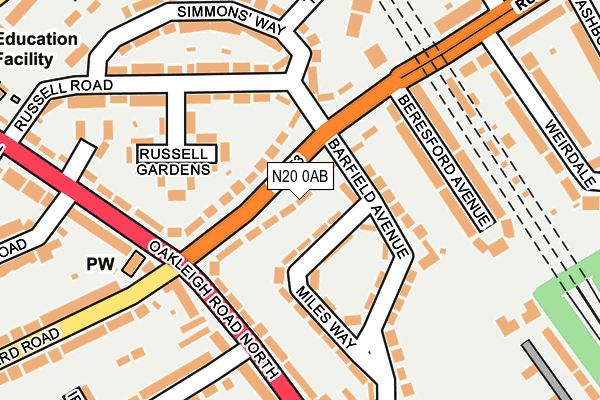 N20 0AB map - OS OpenMap – Local (Ordnance Survey) N20 0AB map - OS OpenMap – Local (Ordnance Survey)